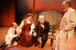 Ken Baltin, Annette Miller, William Young, and Michael Balcanoff in The Cherry Orchard, playing at the Central Square Theater through February 1, 2009.
Photo credit: Kippy Goldfarb/Carolle Photography