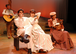 Robert Bonotto, Daniel Berger-Jones, Darcy Fowler, and Donna Sorbello in The Cherry Orchard, playing at the Central Square Theater through February 1, 2009.
Photo credit: Kippy Goldfarb/Carolle Photography